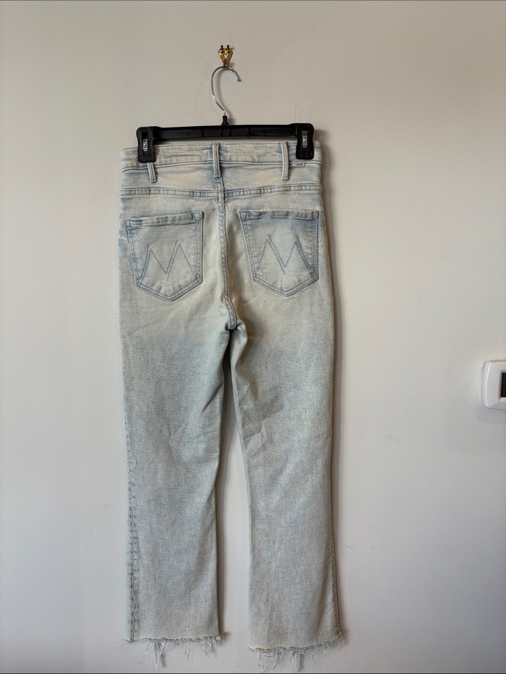 MOTHER the hustler ankle fray Light Blue Straight Leg Jeans 26
